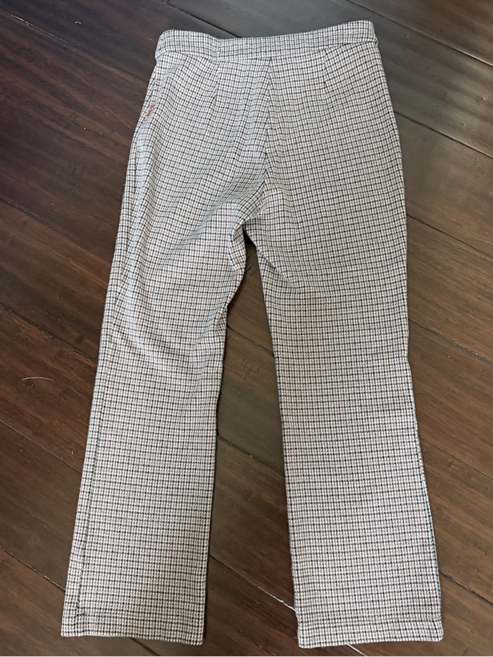Theory Cropped Houndstooth Pull-On Trousers - Black/White 00 - Picture 5 of 7